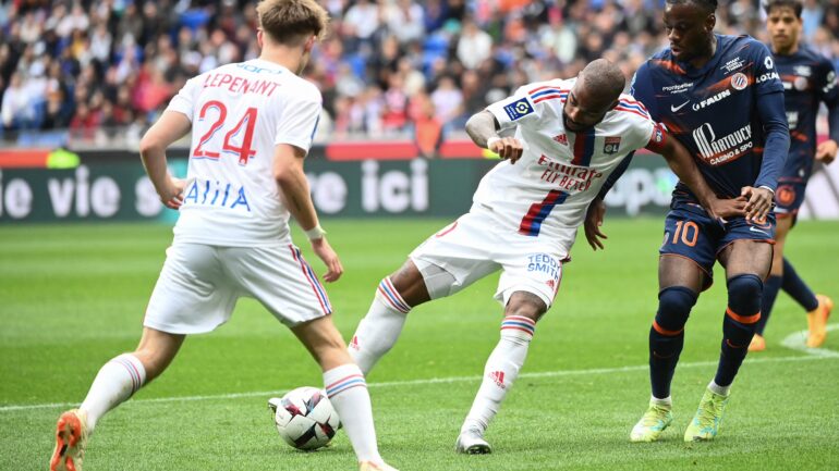 Alexandre Lacazette lors d'OL - Montpellier