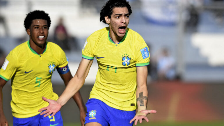 Matheus Nascimento avec le Brésil lors de la Coupe du monde U20 en juin 2023
