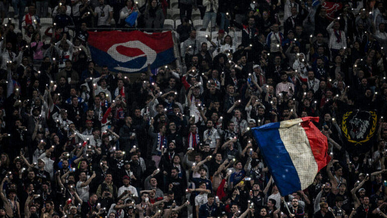 Les supporters de l'OL en mai 2023 contre Monaco