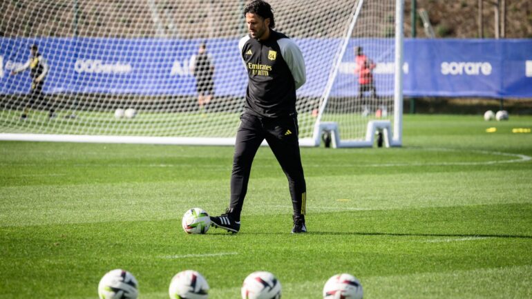 Fabio Grosso lors de son premier entraînement avec l'OL