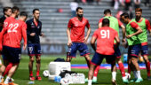 Maxime Gonalons à l'échauffement avec Clermont