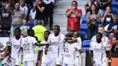 Les joueurs de l'OL lors du match face à Lorient en octobre 2023