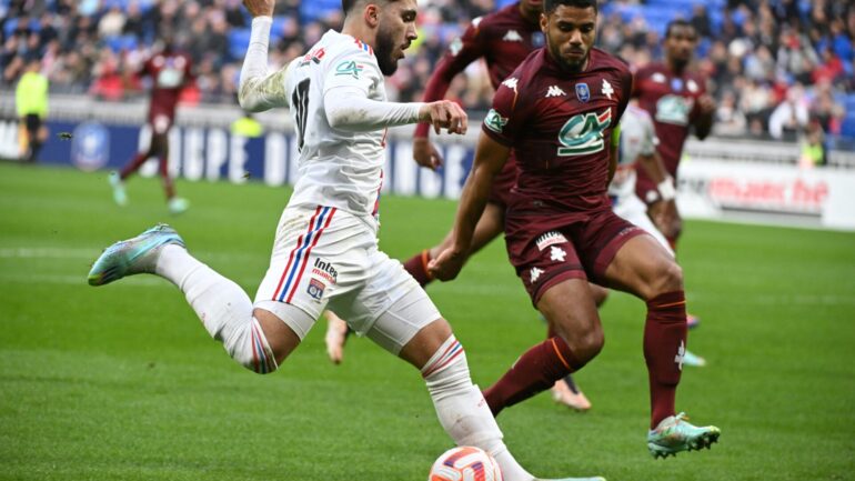 Rayan Cherki lors d'OL - Metz en Coupe de France