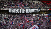 La banderole des supporters lyonnais lors d'OL - Metz