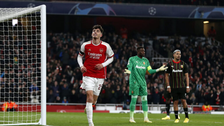 Kai Havertz buteur lors d'Arsenal - Lens.