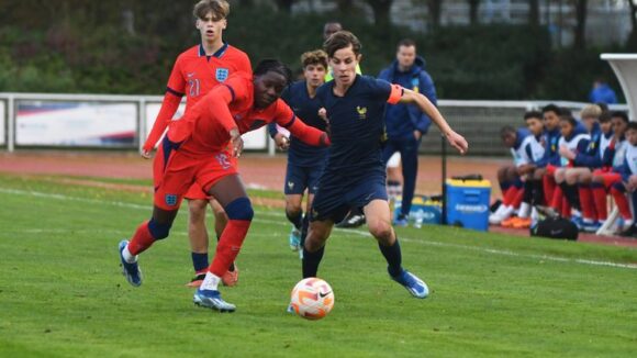 Rémi Himbert, capitaine de l'équipe de France U16 contre l'Angleterre