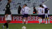 Les joueurs de Toulouse fêtant leur but contre Lorient