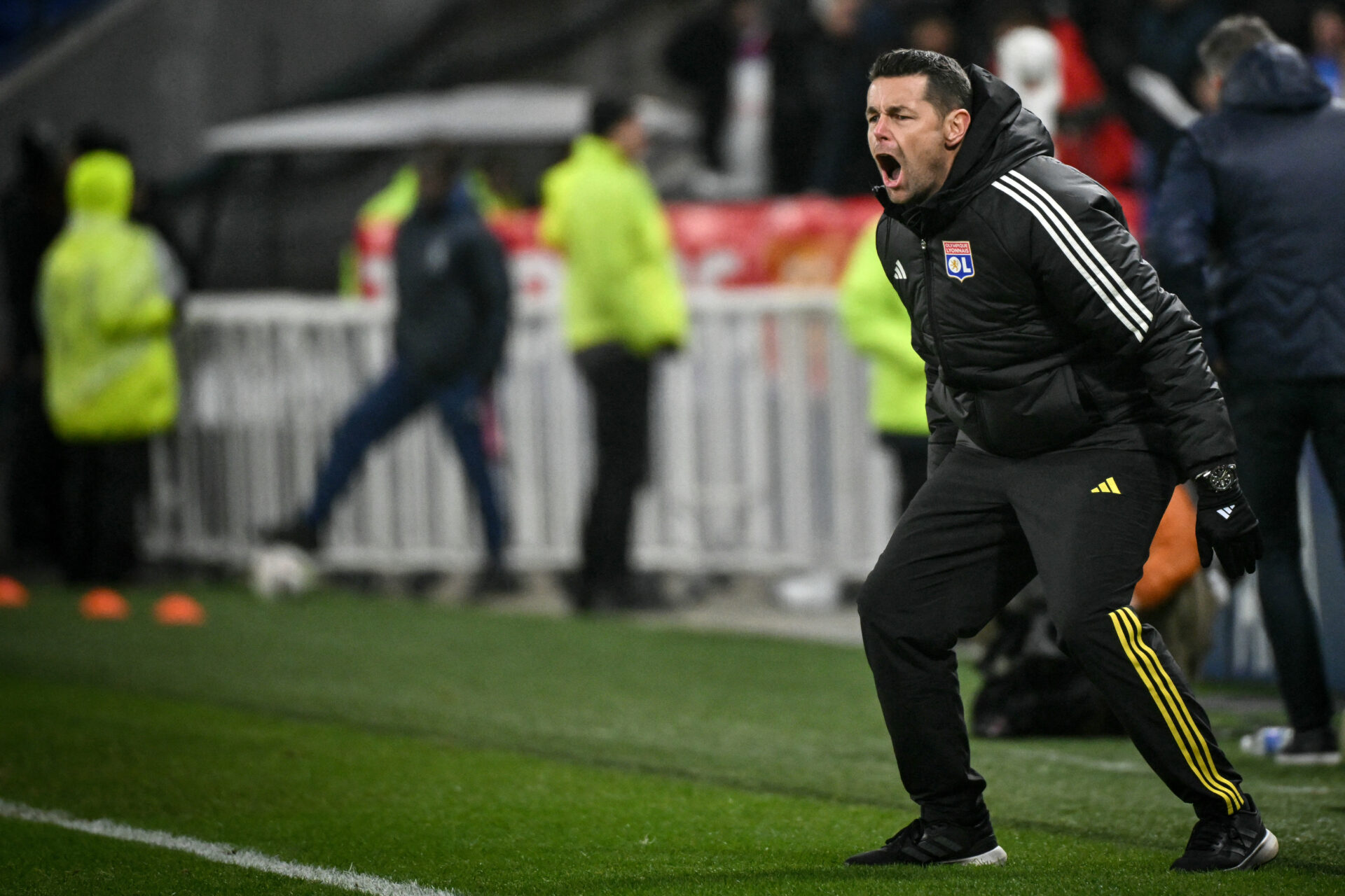 Pierre Sage pendant OL - Nantes, le 20 décembre 2023