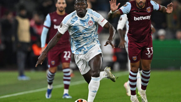 Mady Camara lors de West Ham - Olympiakos