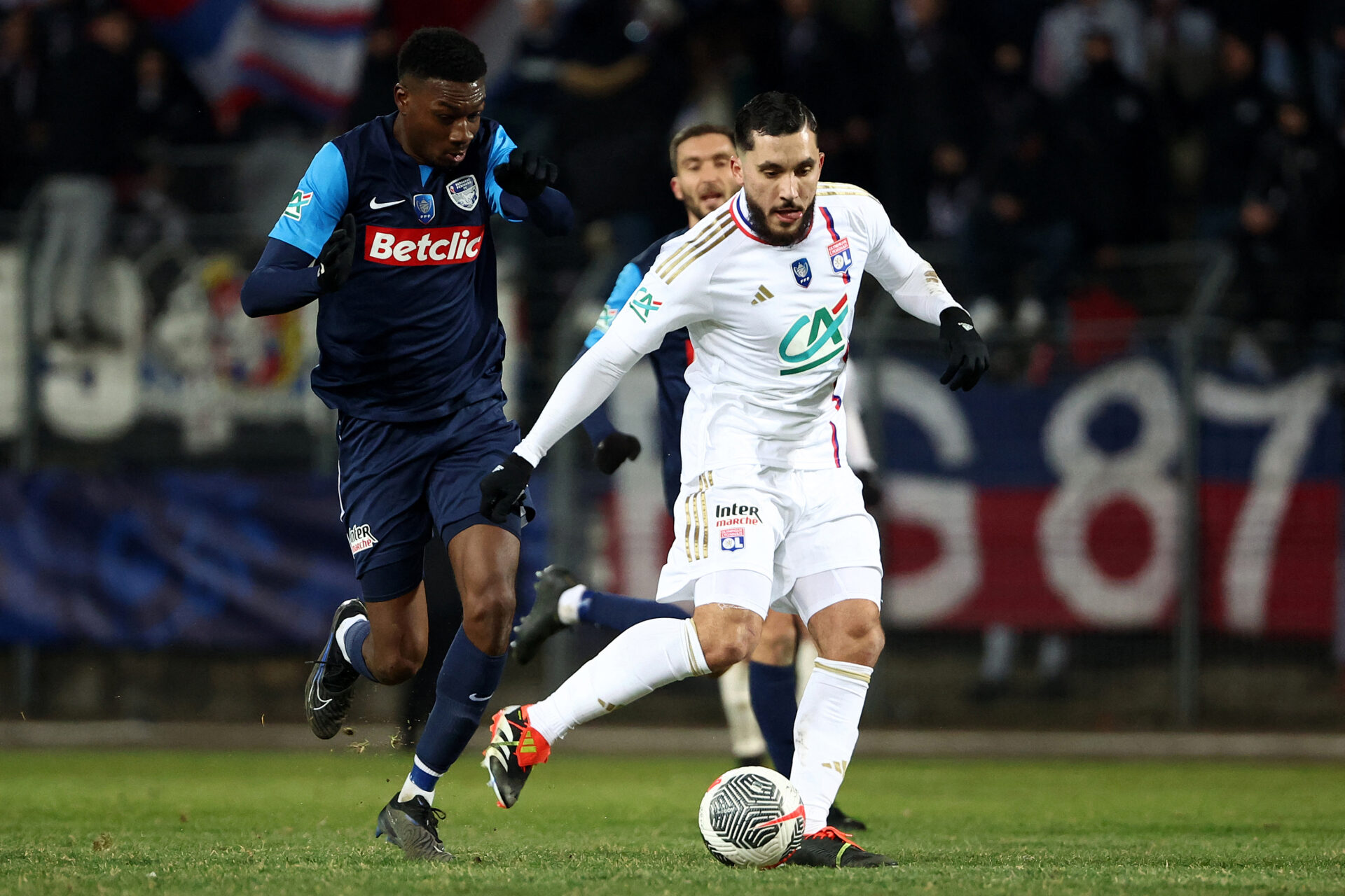 Rayan Cherki lors de Bergerac - OL