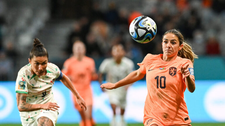 Daniëlle van de Donk lors de Pays-Bas - Portugal à la Coupe du monde 2023