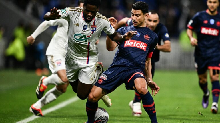 Orel Mangala et Benjamin André lors d'OL - Lille en Coupe de France