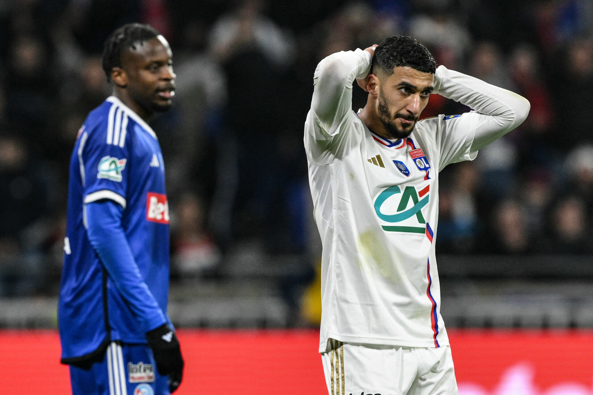 Saïd Benrahma lors d'OL - Strasbourg en Coupe de France