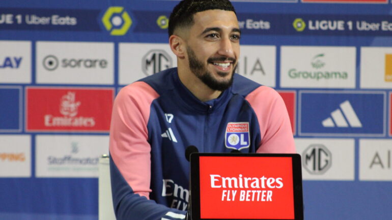 Saïd Benrahma lors de sa première conférence avec l'OL