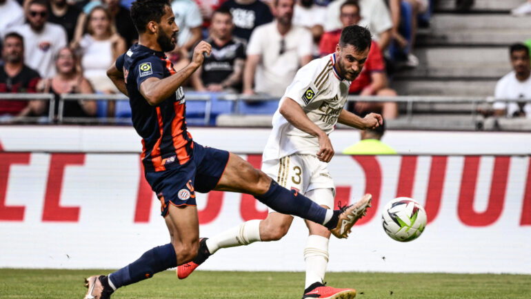 Nicolas Tagliafico (OL) et Musa Al-Taarami (Montpellier)