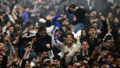 Les supporters lyonnais lors de la qualification de l'OL en finale de la Coupe de France 2024