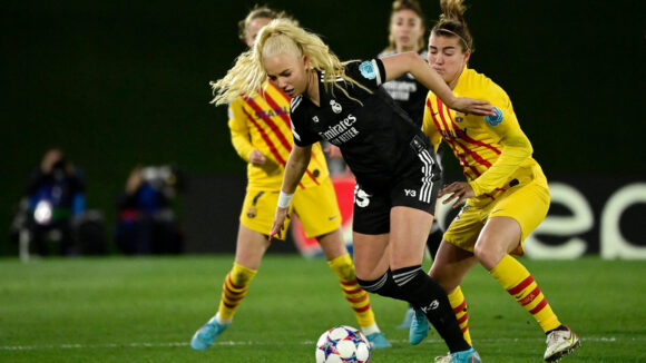 Sofie Svava, latérale danoise, lors de Real Madrid - Barcelone