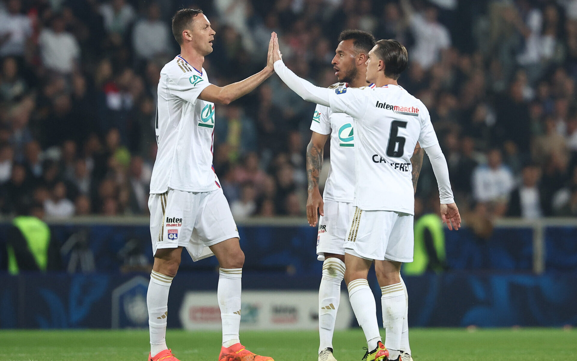 Les joueurs de l'OL Matic, Tolisso et Caqueret