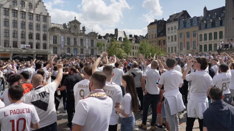 Supporters de l'OL à Lille
