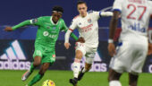 Maxence Caqueret lors du derby OL - Saint-Etienne