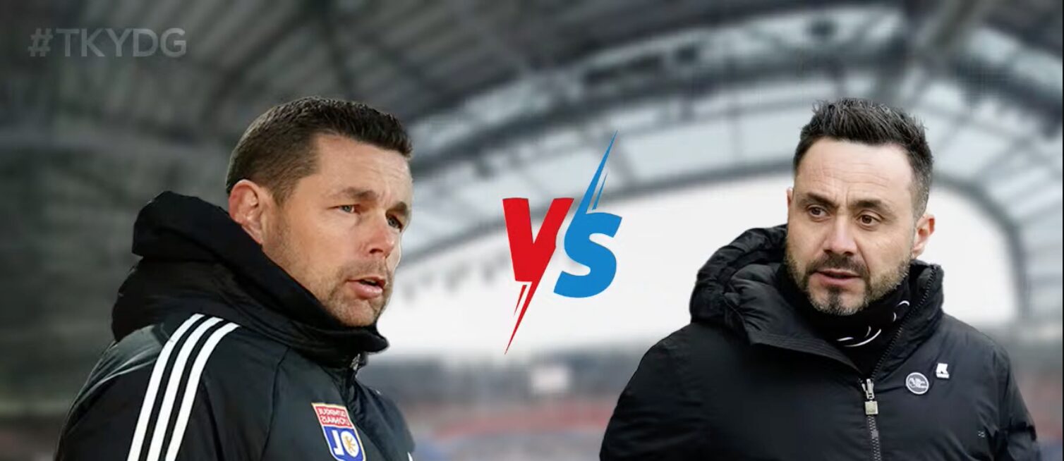 Pierre Sage (OL) et Roberto De Zerbi (OM)