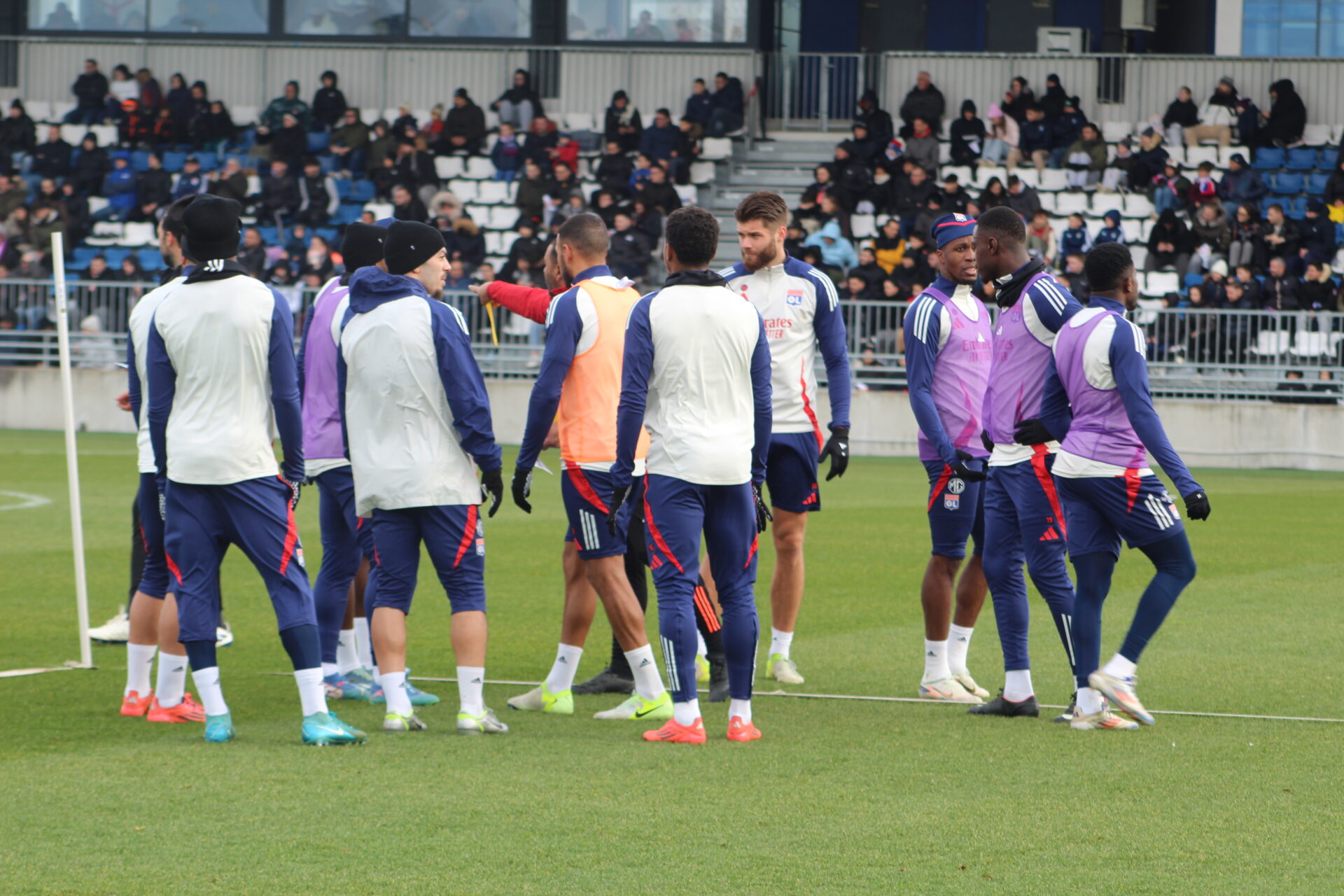 Les joueurs de l'OL à l'entraînement