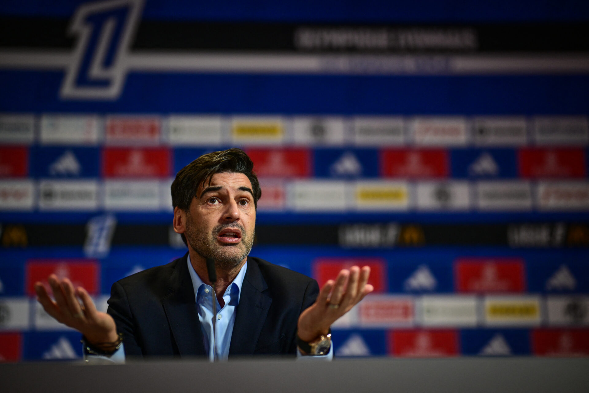 Paulo Fonseca lors de sa présentation comme nouvel entraîneur de l'OL