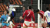 Moussa Niakhaté (OL) sur le cinquième but de Manchester United