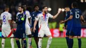 Rayan Cherki lors d'OL - Manchester United