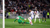 Rayan Cherki buteur lors d'OL - Manchester United