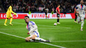Georges Mikautadze buteur lors d'OL - Rennes