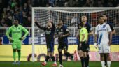 Georges Mikautadze (OL) après son but contre Auxerre