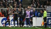 La joie des joueurs de l'OL à Auxerre