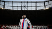 Le tifo des Lyon 1950 pour Alexandre Lacazette lors d'OL - Angers.