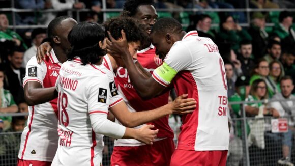 La joie des joueurs de Monaco contre Saint-Etienne