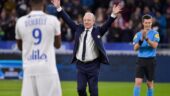 Bernard Lacombe lors de son hommage au Parc OL en 2019