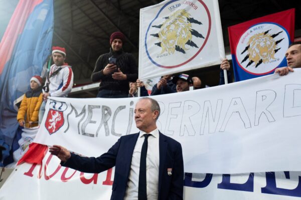 Bernard Lacombe lors de son hommage au Parc OL en 2019