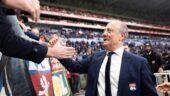 Bernard Lacombe lors de son hommage au Parc OL en 2019