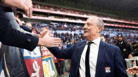 Bernard Lacombe lors de son hommage au Parc OL en 2019