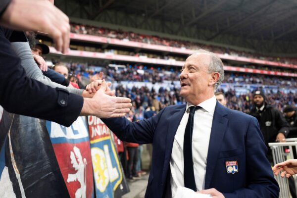 Bernard Lacombe lors de son hommage au Parc OL en 2019