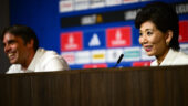Michele Kang, présidente de l'OL, et Michael Gerlinger, directeur général du club