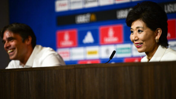 Michele Kang, présidente de l'OL, et Michael Gerlinger, directeur général du club