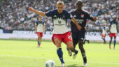 Saël Kumbedi lors de Hambourg - OL