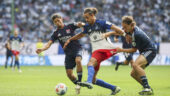 Yacine Chaïb et Téo Barisic lors de Hambourg - OL