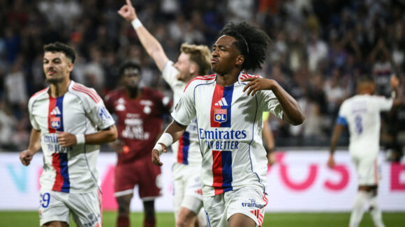 Malick Fofana après son but lors d'OL - Metz