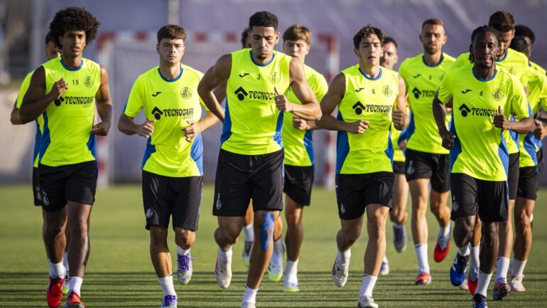 Les joueurs de Getafe à l'entraînement