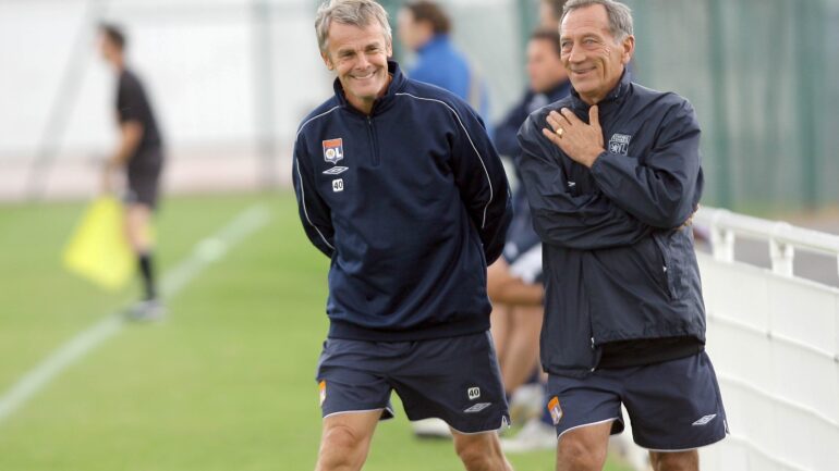 Gérard Drevet avec Robert Valette, formateurs de l'OL