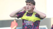 Tyler Morton à l'échauffement avant OL - Getafe