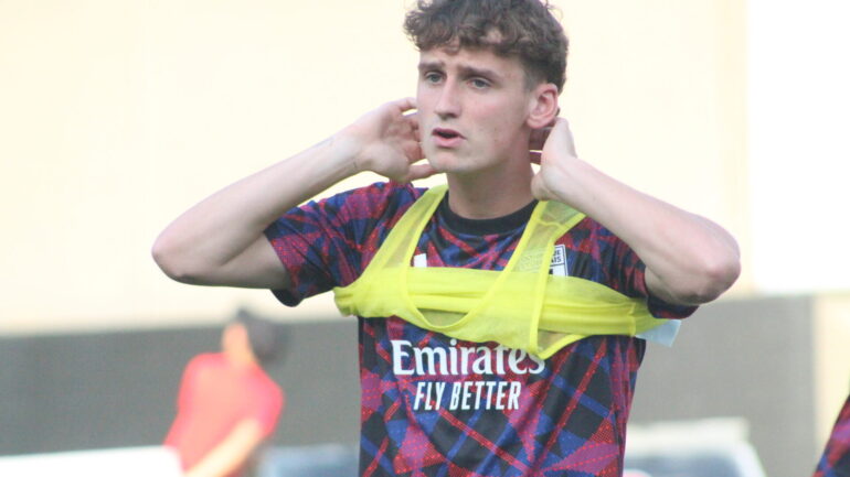 Tyler Morton à l'échauffement avant OL - Getafe