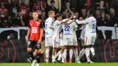 Les joueurs de l'OL à Rennes